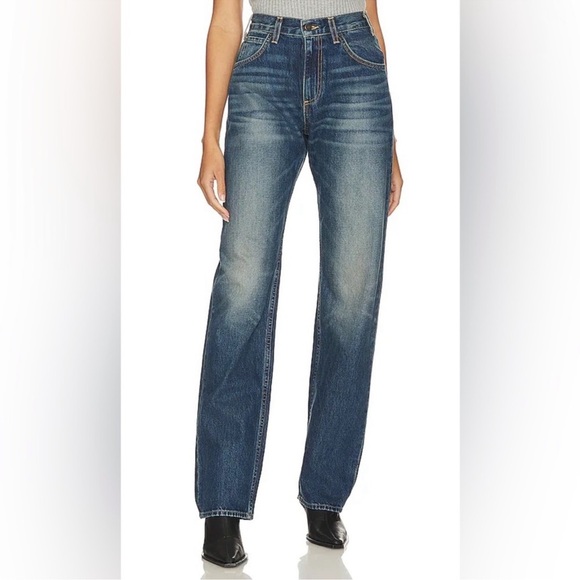Nili Lotan Medium Blue Relaxed Baggy Taylor Jeans in Simon Wash - Picture 4 of 10